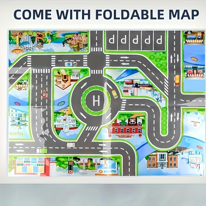 A 50-piece Alloy Toy Car Set With A Storage Box And A Foldable Play Mat, As Well As A Wide Variety Of Combinations, Perfect As An Educational And Entertaining Gift For Children Aged 3 And Up