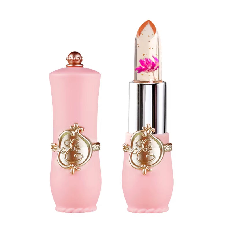 Crystal Flower Jelly Lipstick - Long-Lasting Moisturizing Lip Balm with Temperature Color Change
