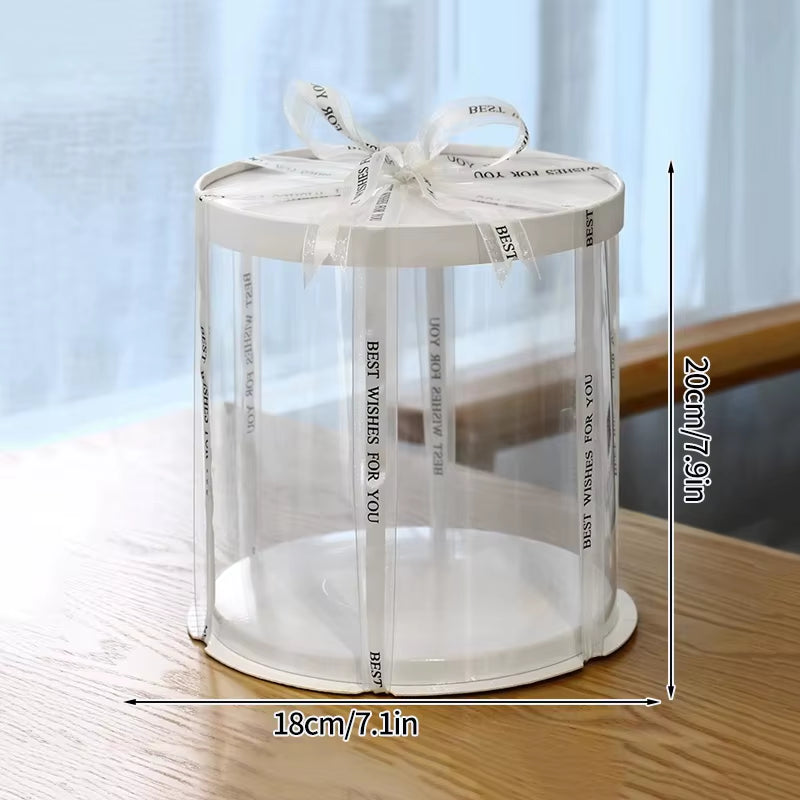 Stylish Transparent Plastic Cake Box - Perfect Gift Packaging for Weddings, Birthdays, and Special Occasions