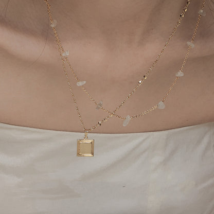 Women's Picture Frame Necklace Multi-layered Clavicle Chain