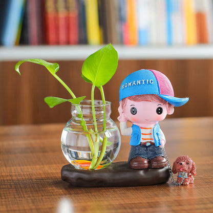 Vase Living Room Flower Arrangement Ornaments Transparent Glassware