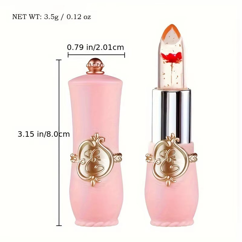Crystal Flower Jelly Lipstick - Long-Lasting Moisturizing Lip Balm with Temperature Color Change