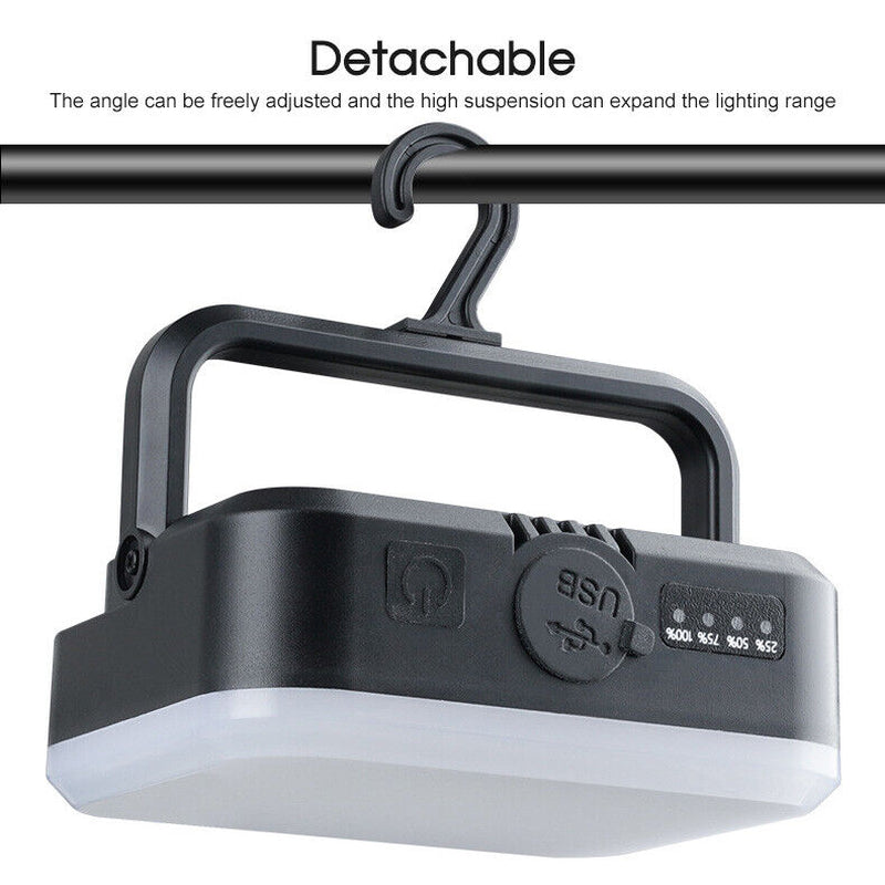 LED Solar Camping Lantern USB Rechargeable Outdoor Tent Emergency Night Light