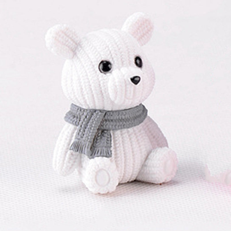 Scarf Woolen Bear Kids Play House Toy Birthday Gift Baking Cake Dress Up Plugin