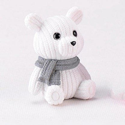 Scarf Woolen Bear Kids Play House Toy Birthday Gift Baking Cake Dress Up Plugin