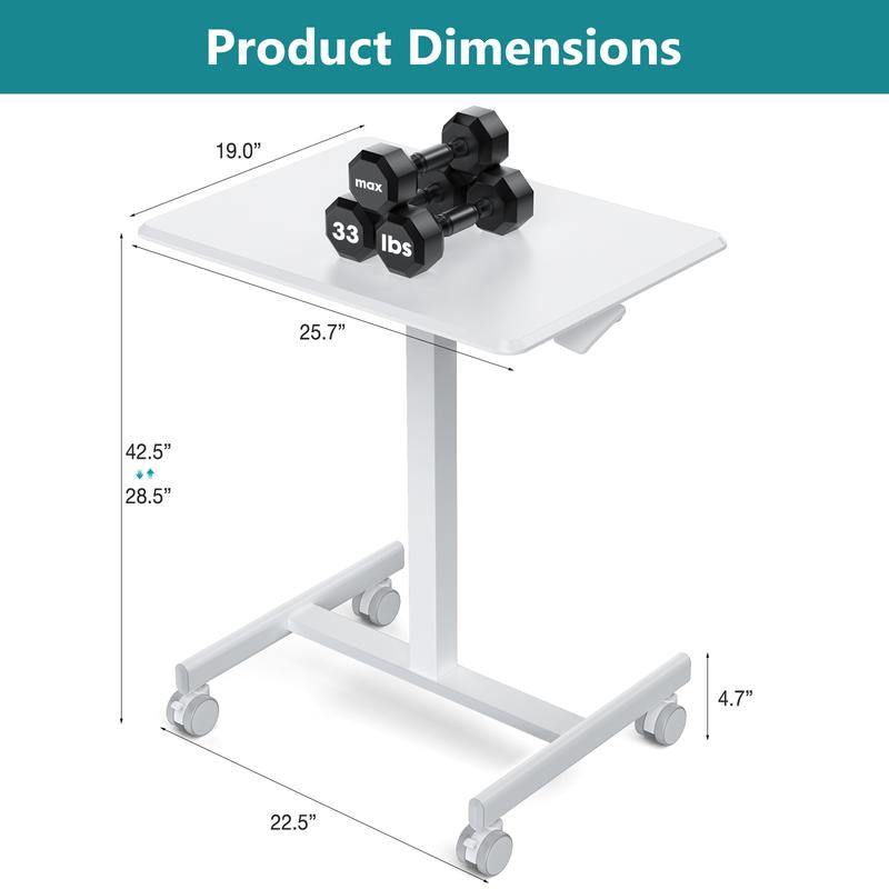 Transform Your Workspace with the Adjustable Overbed Bedside Table on Wheels - Perfect Mobile Laptop Stand for Home and Study!