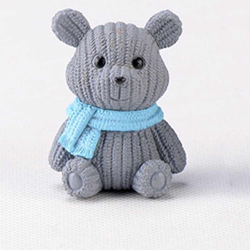 Scarf Woolen Bear Kids Play House Toy Birthday Gift Baking Cake Dress Up Plugin