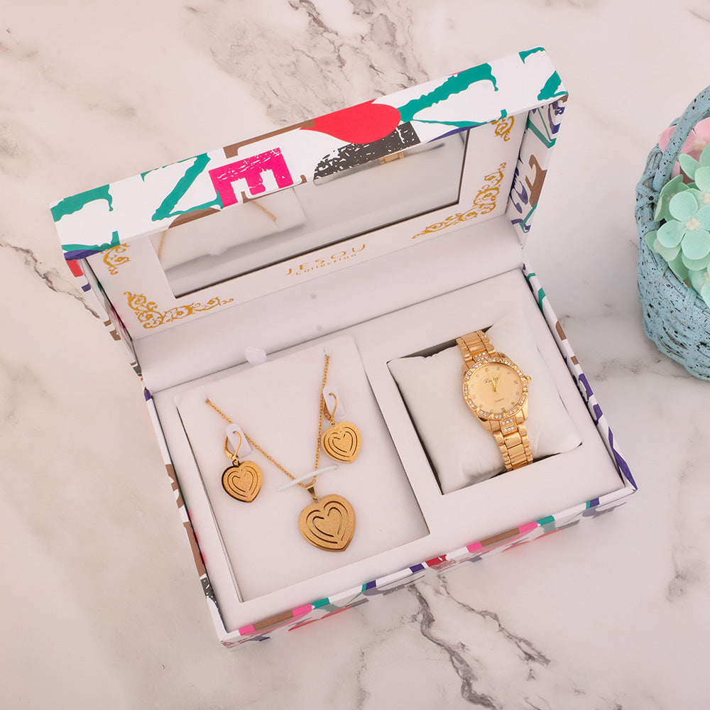 Holiday Gift Watch Necklace Set