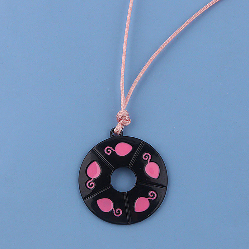Magic Ladybug Girly Pink Round Necklace Cute Gift Pendant For Kids Girls Ladies