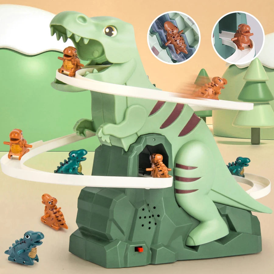 Dinosaur Climbing Slide Music Toy Set - Engaging Puzzle Fun with 3 Charming Dinosaurs - Perfect Christmas and Halloween Gifts for Boys and Girls!