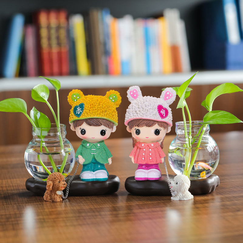 Vase Living Room Flower Arrangement Ornaments Transparent Glassware