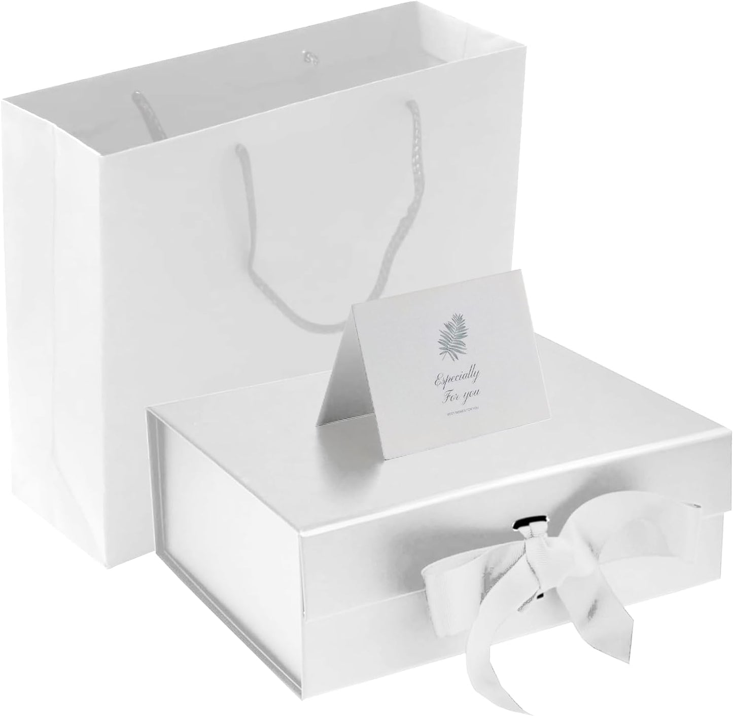 Deluxe Magnetic Closure Gift Box with Satin Ribbon - Perfect for Every Occasion: Birthdays, Weddings, Christmas, and More - 26x19x8cm