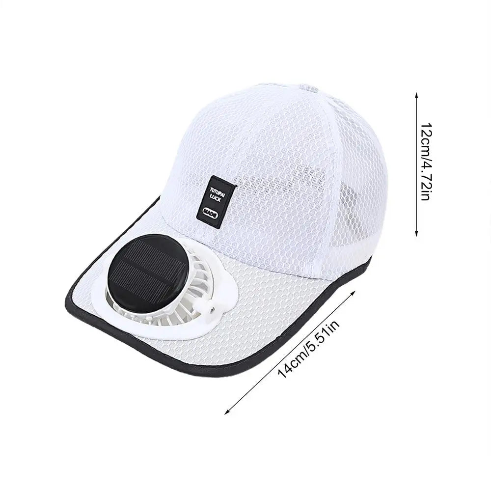Breathable Sun Hat with USB Rechargeable Solar Fan for Outdoor Sun Protection and Summer Sunscreen