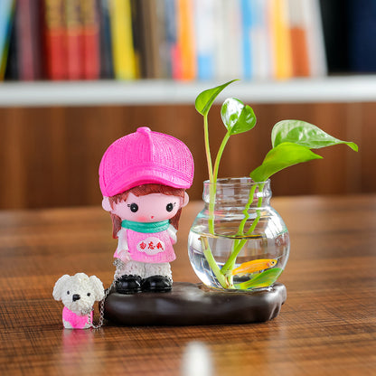 Vase Living Room Flower Arrangement Ornaments Transparent Glassware