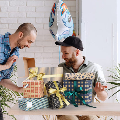 Charming 6-Sheet Gift Wrapping Paper Set with Stickers, Ribbons, and Tape - Perfect for All Occasions!