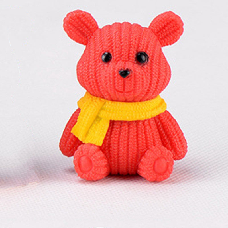 Scarf Woolen Bear Kids Play House Toy Birthday Gift Baking Cake Dress Up Plugin