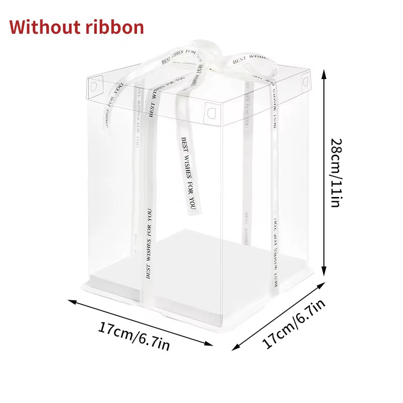 Stylish Transparent Plastic Cake Box - Perfect Gift Packaging for Weddings, Birthdays, and Special Occasions