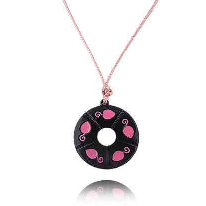 Magic Ladybug Girly Pink Round Necklace Cute Gift Pendant For Kids Girls Ladies
