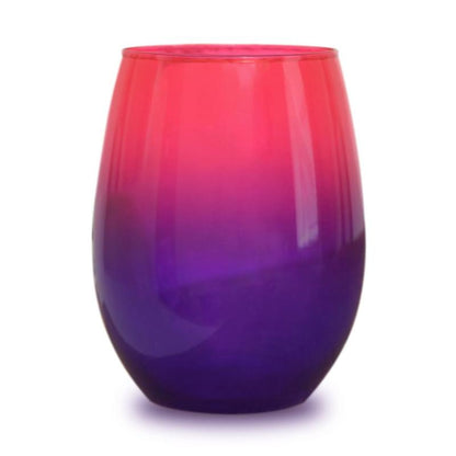 BAD BANANAS - Vibrant Set of 2 Pink and Purple Stemless Wine Glasses for Every Occasion