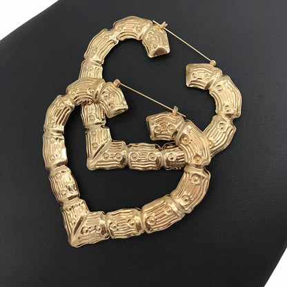 Geometric Bamboo Hoop Earrings in Gold and Silver for Women - Statement Jewelry for Hip Hop and Party Wear