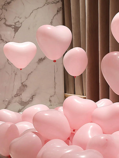 Heart Shaped Latex Balloons in Red, Pink, and Black - 10/20 Pieces for DIY Valentine's Day, Engagement, Wedding, and Anniversary Decorations