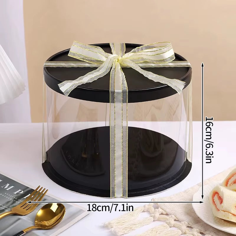 Stylish Transparent Plastic Cake Box - Perfect Gift Packaging for Weddings, Birthdays, and Special Occasions
