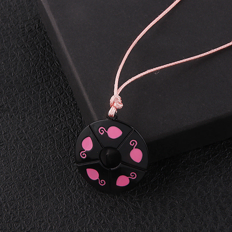 Magic Ladybug Girly Pink Round Necklace Cute Gift Pendant For Kids Girls Ladies