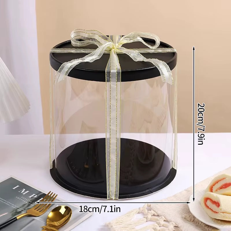 Stylish Transparent Plastic Cake Box - Perfect Gift Packaging for Weddings, Birthdays, and Special Occasions