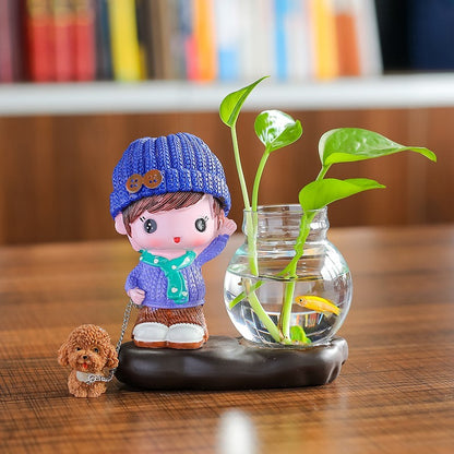 Vase Living Room Flower Arrangement Ornaments Transparent Glassware