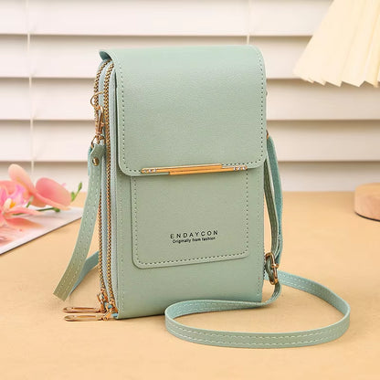 Fashionable Touch Screen Lock Cell Phone Crossbody Bag for Women with Card Holder