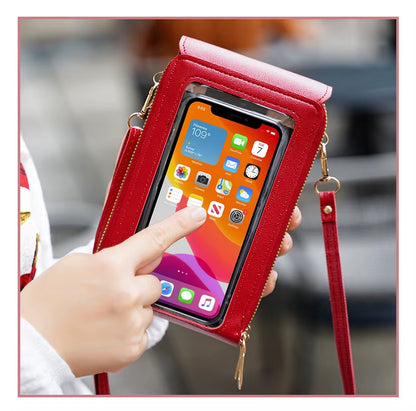 Fashionable Touch Screen Lock Cell Phone Crossbody Bag for Women with Card Holder