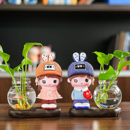 Vase Living Room Flower Arrangement Ornaments Transparent Glassware