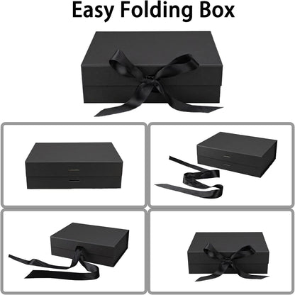 Deluxe Magnetic Closure Gift Box with Satin Ribbon - Perfect for Every Occasion: Birthdays, Weddings, Christmas, and More - 26x19x8cm