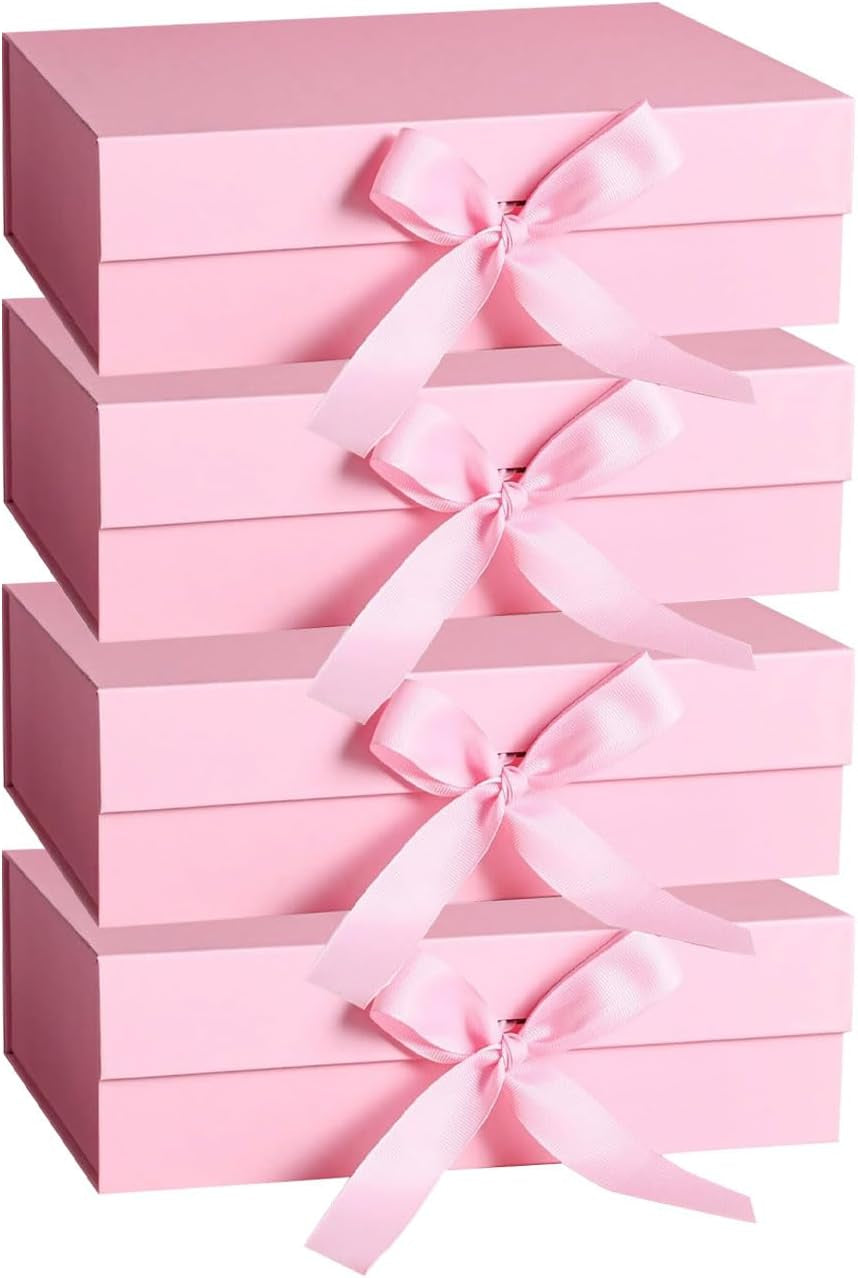 Deluxe Magnetic Closure Gift Box with Satin Ribbon - Perfect for Every Occasion: Birthdays, Weddings, Christmas, and More - 26x19x8cm