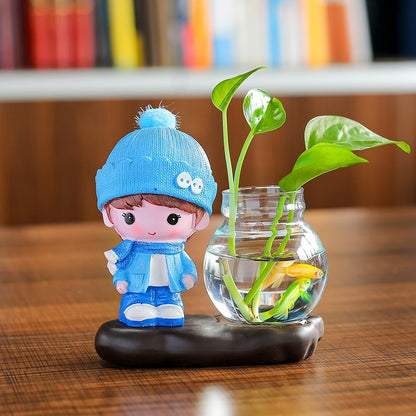 Vase Living Room Flower Arrangement Ornaments Transparent Glassware