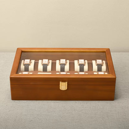 10 Grids Watch Box Wooden Jewelry Box Watches Organizer Men Women Mechanical Watches Storage Case Wristwatch Display Box
