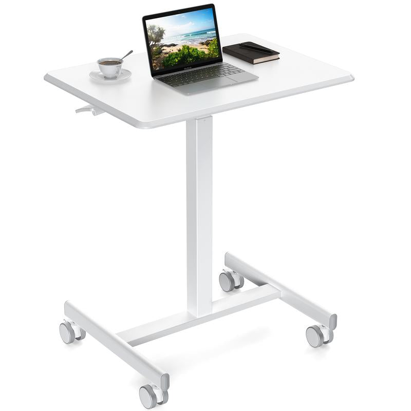 Transform Your Workspace with the Adjustable Overbed Bedside Table on Wheels - Perfect Mobile Laptop Stand for Home and Study!