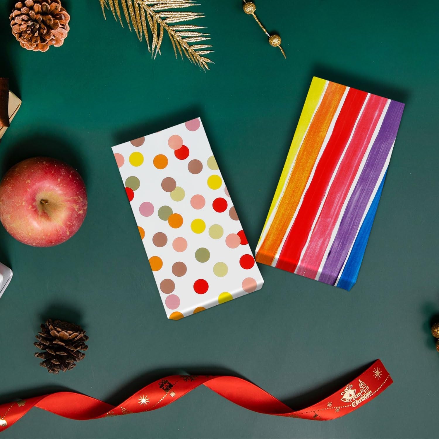 Vibrant Rainbow-Themed Gift Wrap Set - 3 Mini Rolls of Delightful Stripes and Polka Dots, Perfect for Birthdays, Baby Showers, Weddings, and All Celebrations - 17" x 118" per Roll!