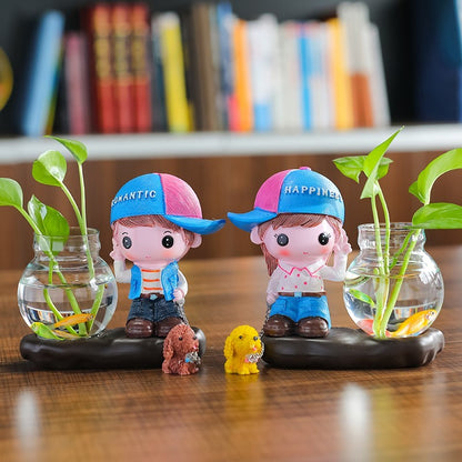 Vase Living Room Flower Arrangement Ornaments Transparent Glassware