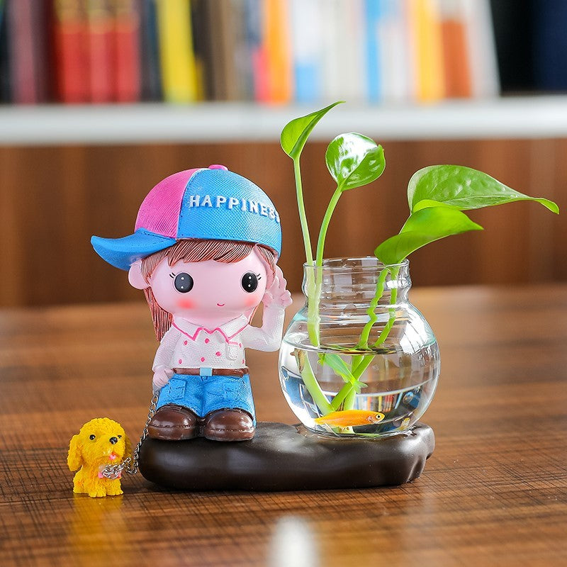 Vase Living Room Flower Arrangement Ornaments Transparent Glassware