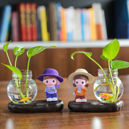 Vase Living Room Flower Arrangement Ornaments Transparent Glassware