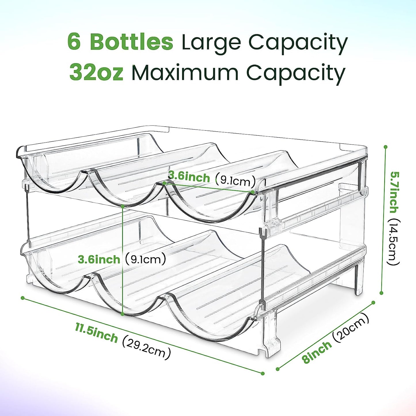 Revolutionize Your Kitchen Space with Our Stackable Water Bottle Organizer - Perfect Storage Solution for Cabinets and Refrigerators - Set of 2!