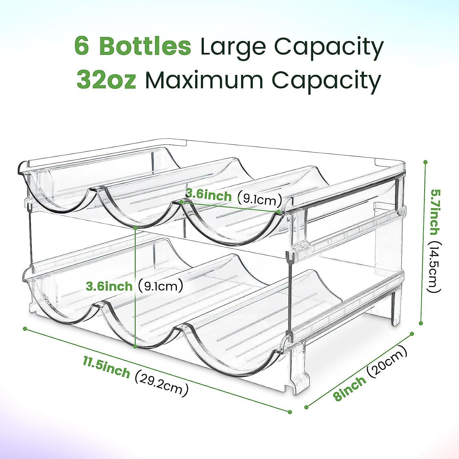 Revolutionize Your Kitchen Space with Our Stackable Water Bottle Organizer - Perfect Storage Solution for Cabinets and Refrigerators - Set of 2!