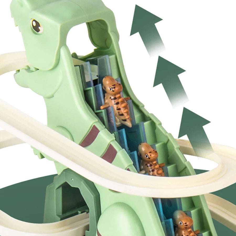 Dinosaur Climbing Slide Music Toy Set - Engaging Puzzle Fun with 3 Charming Dinosaurs - Perfect Christmas and Halloween Gifts for Boys and Girls!