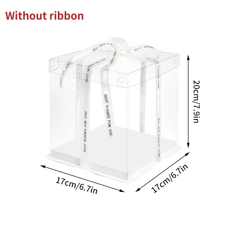Stylish Transparent Plastic Cake Box - Perfect Gift Packaging for Weddings, Birthdays, and Special Occasions
