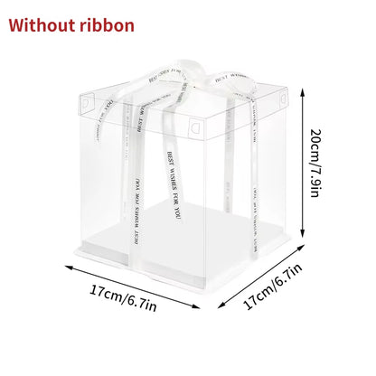 Stylish Transparent Plastic Cake Box - Perfect Gift Packaging for Weddings, Birthdays, and Special Occasions