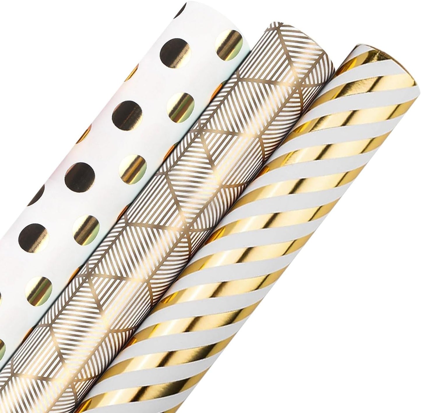 Vibrant Rainbow-Themed Gift Wrap Set - 3 Mini Rolls of Delightful Stripes and Polka Dots, Perfect for Birthdays, Baby Showers, Weddings, and All Celebrations - 17" x 118" per Roll!