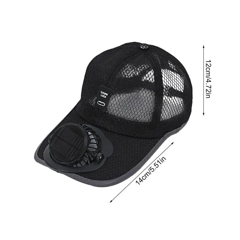 Breathable Sun Hat with USB Rechargeable Solar Fan for Outdoor Sun Protection and Summer Sunscreen