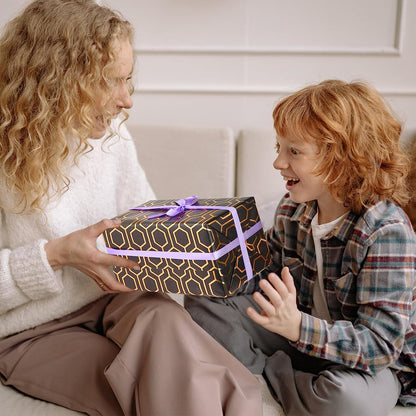 Elevate Your Gift-Giving with Our 6 Sheets Black & Gold Gift Wrapping Paper Set - Perfect for Every Occasion!