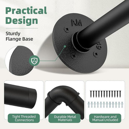 Indoor Plant Hanger with 6 Chains - Black Metal Shelves for Hanging Planters and Window Display (70.8 Inch Pot Not Included)